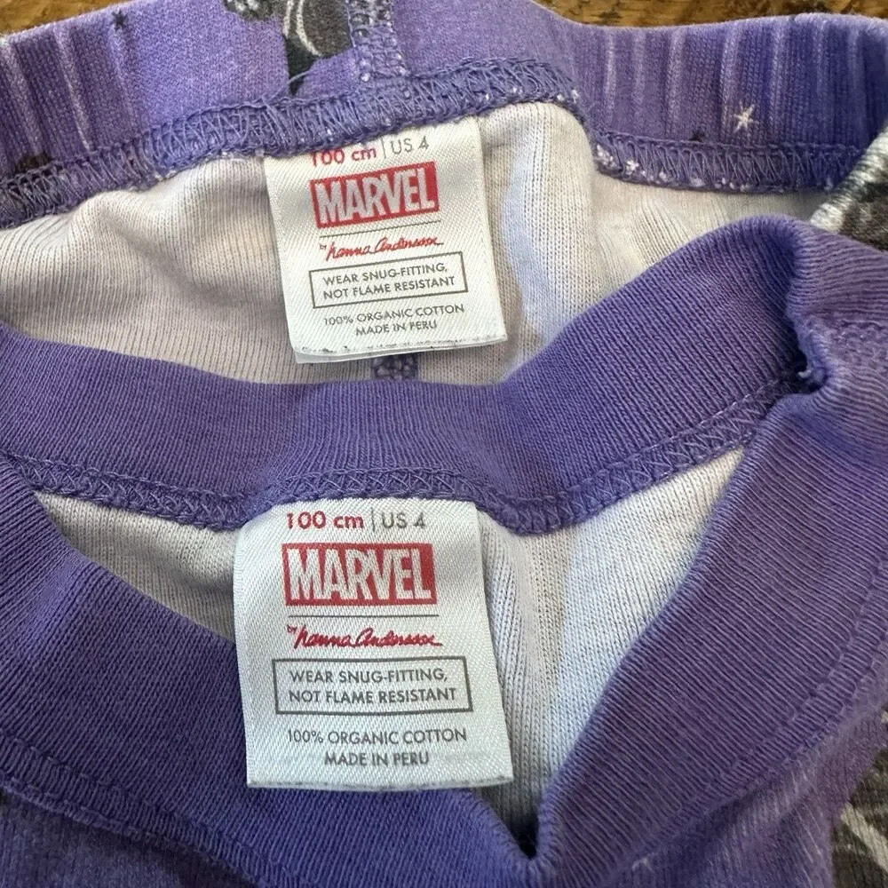 Hanna Andersson Black Panther Marvel Halloween Candy Long John Pajamas Size 4